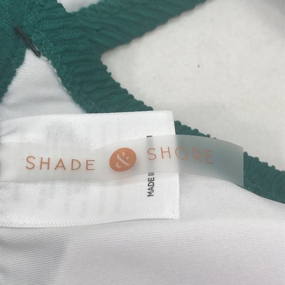 Shade And Shore Women's Size XL 16-18 Textured Square Neck Bralette Swim Green - Picture 5 of 16